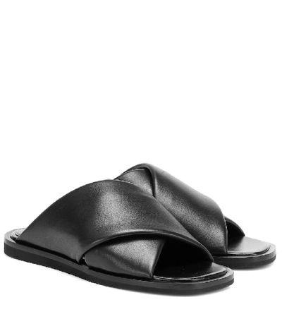 Shop Proenza Schouler Leather Slides In Black