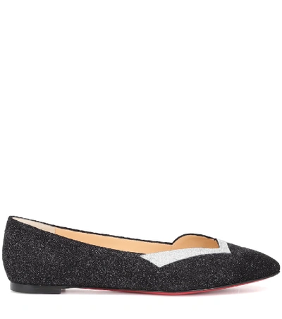 Shop Christian Louboutin Love 2018 Suede Ballet Flats In Black