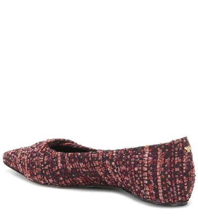 Shop Bougeotte Bouclé Ballet Flats In Red