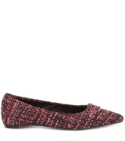 Shop Bougeotte Bouclé Ballet Flats In Red