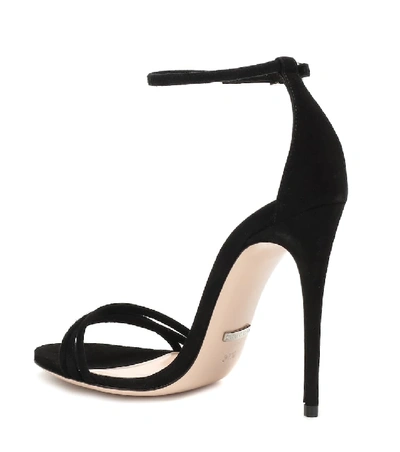 Shop Gucci Suede Sandals In Black