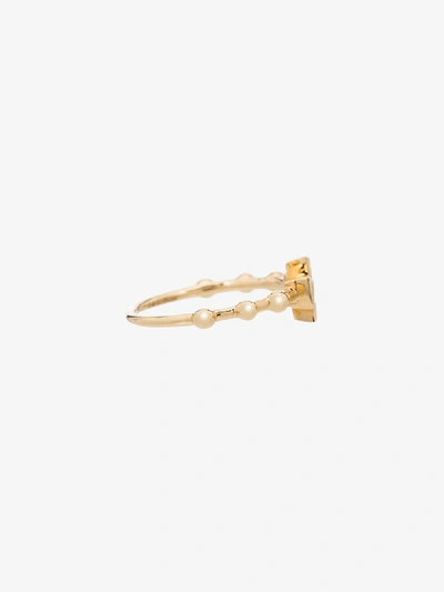 Shop Rosa De La Cruz 18k Yellow Gold Cross Diamond Ring