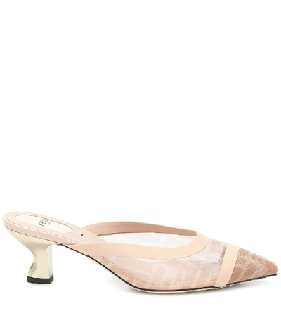 Shop Fendi Colibrì Mesh Mules In Pink