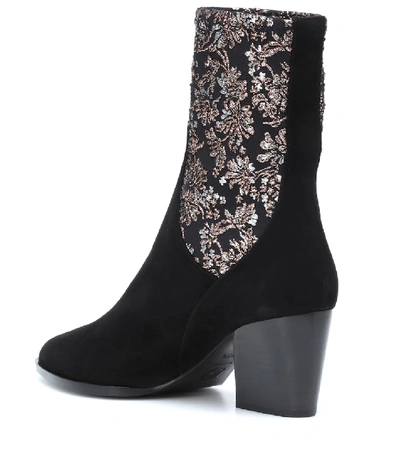 Shop Pierre Hardy Rodeo Suede Ankle Boots In Black