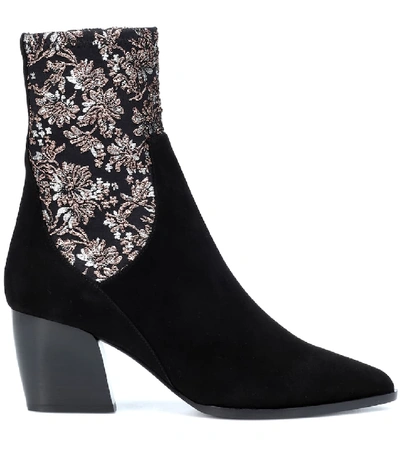 Shop Pierre Hardy Rodeo Suede Ankle Boots In Black