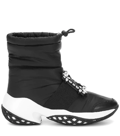 Shop Roger Vivier Viv' Run Snow Embellished Boots In Black