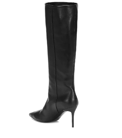 Shop Max Mara Barry Leather Knee-high Boots In Black