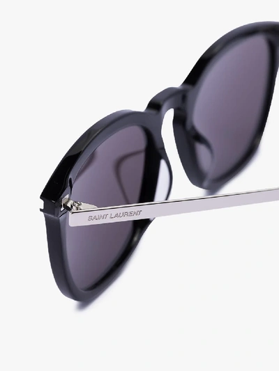 Shop Saint Laurent Black 360 Subtly Rounded Sunglasses
