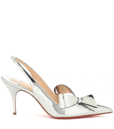 Shop Christian Louboutin Clare Nodo 80 Slingback Pumps In Metallic