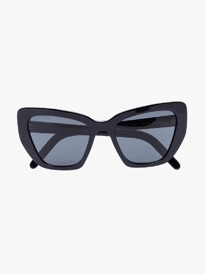 Shop Prada Black Cat Eye Sunglasses