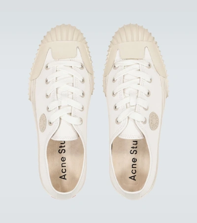 Shop Acne Studios Brady Canvas Sneakers In White