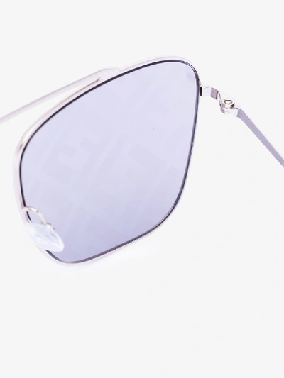 Shop Fendi Silver Tone Ff Motif Sunglasses In Metallic