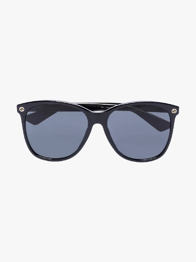 Shop Gucci Black Oversized Sunglasses