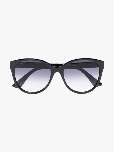 Shop Gucci Black Butterfly Frame Sunglasses