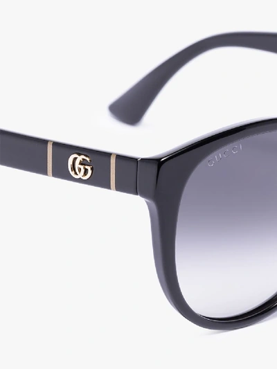 Shop Gucci Black Butterfly Frame Sunglasses