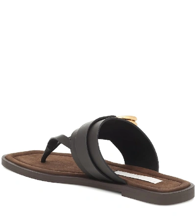 Shop Stella Mccartney Faux Leather Thong Sandals In Black