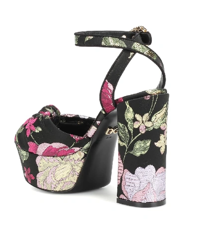 Shop Dolce & Gabbana Brocade Platform Sandals In Multicoloured