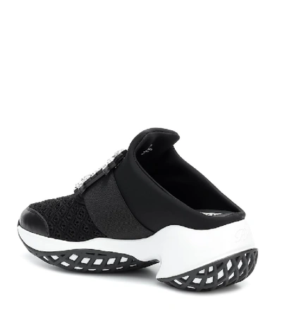 Shop Roger Vivier Viv' Run Strass Buckle Sneakers In Black