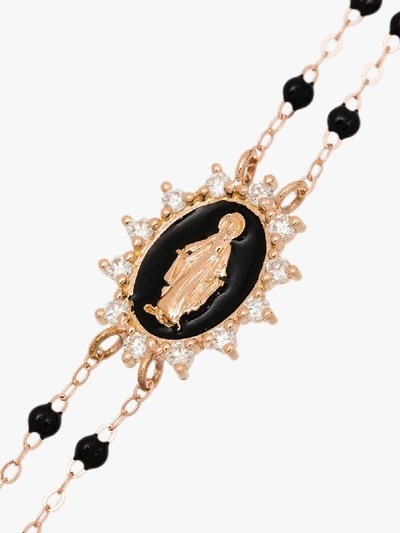 Shop Gigi Clozeau 18k Rose Gold Madone 17 Cm Beaded Diamond Bracelet