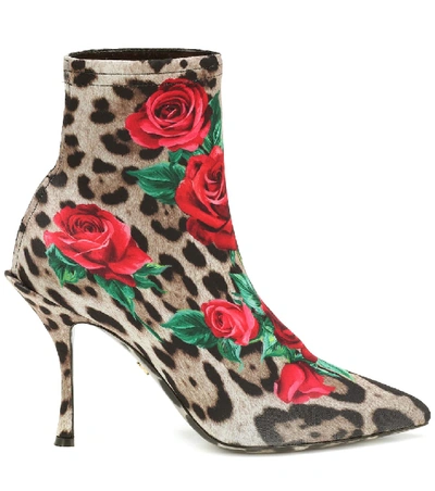 Shop Dolce & Gabbana Lori Printed Ankle Boots In Brown