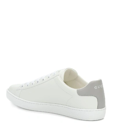 Shop Gucci New Ace Leather Sneakers In White