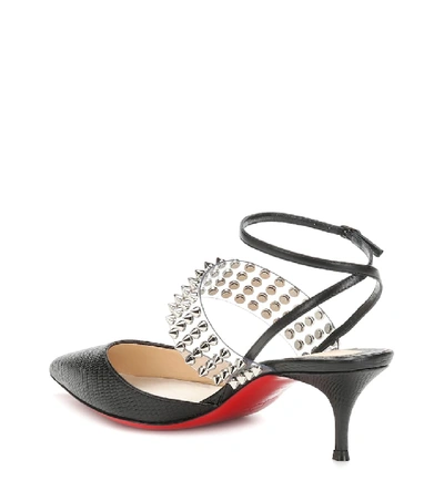 Shop Christian Louboutin Levita 55 Leather Slingback Pumps In Black