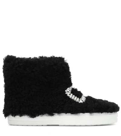 Shop Roger Vivier Sneaky Viv' High-top Fur Sneakers In Black