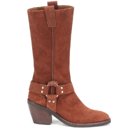 Shop See By Chloé Eddy High Suede Boots In Brown