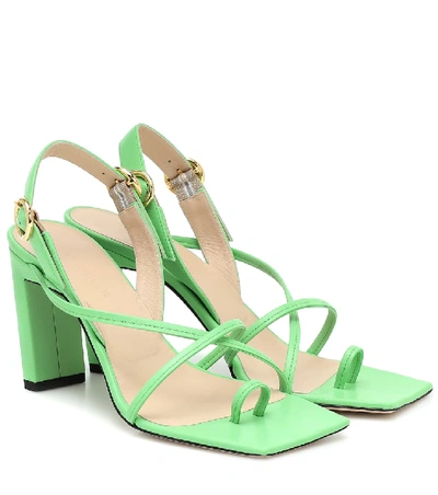 Shop Wandler Elza Leather Sandals In Green