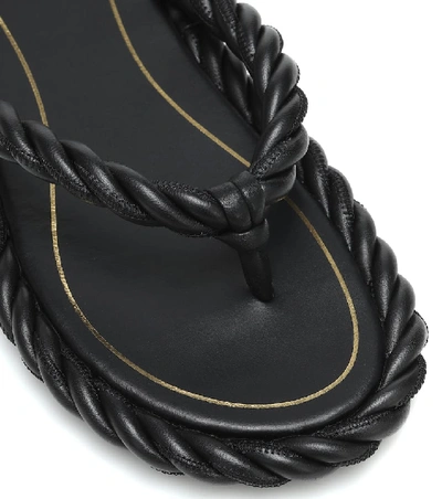 Shop Valentino The Rope Leather Sandals In Black