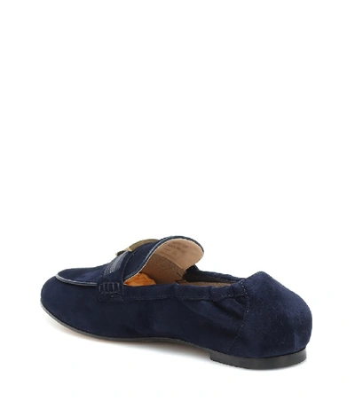 Shop Tod's Timeless Suede Loafers In Blue