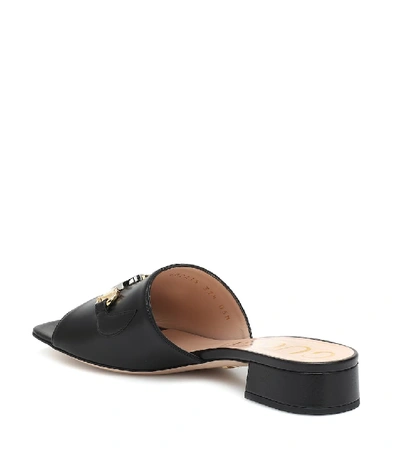Shop Gucci Zumi Leather Sandals In Black