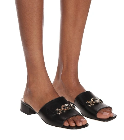 Shop Gucci Zumi Leather Sandals In Black