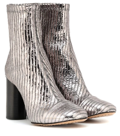 Shop Isabel Marant Rillyan Metallic Leather Ankle Boots In Silver