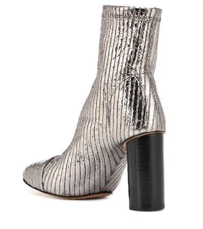 Shop Isabel Marant Rillyan Metallic Leather Ankle Boots In Silver