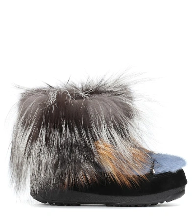 Shop Yves Salomon X Moon Boot® Mink Fur Ankle Boots In Multicoloured