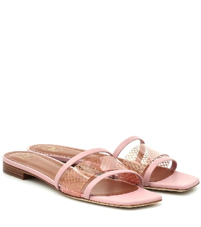 Shop Malone Souliers Demi Pvc And Leather Sandals In Pink