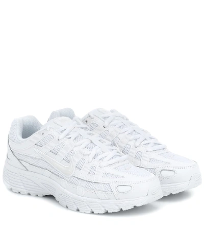 Shop Nike P-6000 Leather And Mesh Sneakers In White