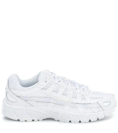 Shop Nike P-6000 Leather And Mesh Sneakers In White