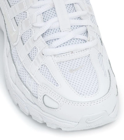 Shop Nike P-6000 Leather And Mesh Sneakers In White