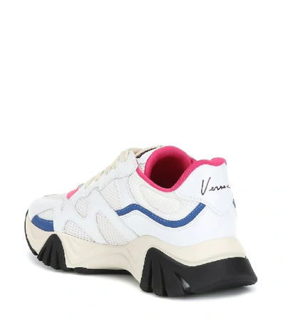 Shop Versace Squalo Sneakers In White