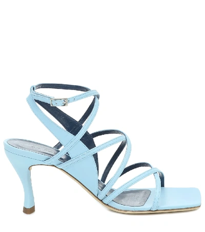 Shop By Far Christina Leather Sandals In Blue