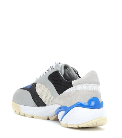 Shop Axel Arigato Tech Runner Leather Sneakers In Blue