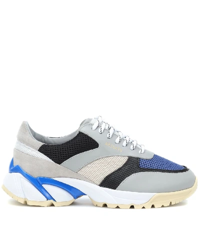 Shop Axel Arigato Tech Runner Leather Sneakers In Blue