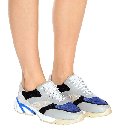 Shop Axel Arigato Tech Runner Leather Sneakers In Blue