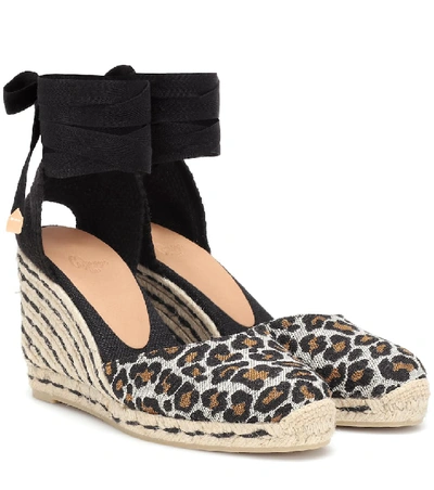 Shop Castaã±er Carina Wedge Espadrilles In Black