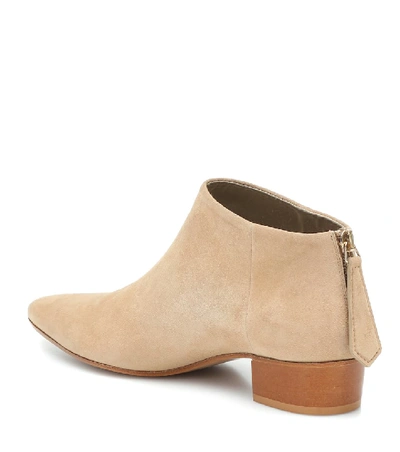 Shop Max Mara Altes Suede Ankle Boots In Beige