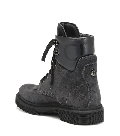 Shop Moncler Patty Suede Ankle Boots In Grey