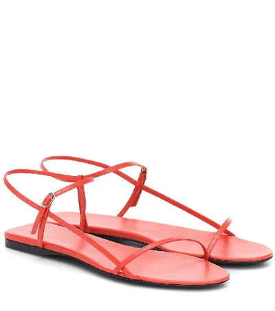 Shop The Row Bare Leather Sandals In Red