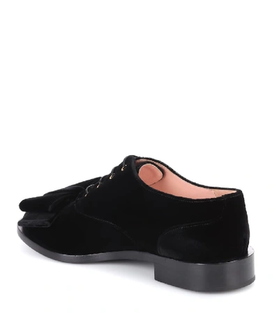 Shop Rochas Velvet Oxford Shoes In Black